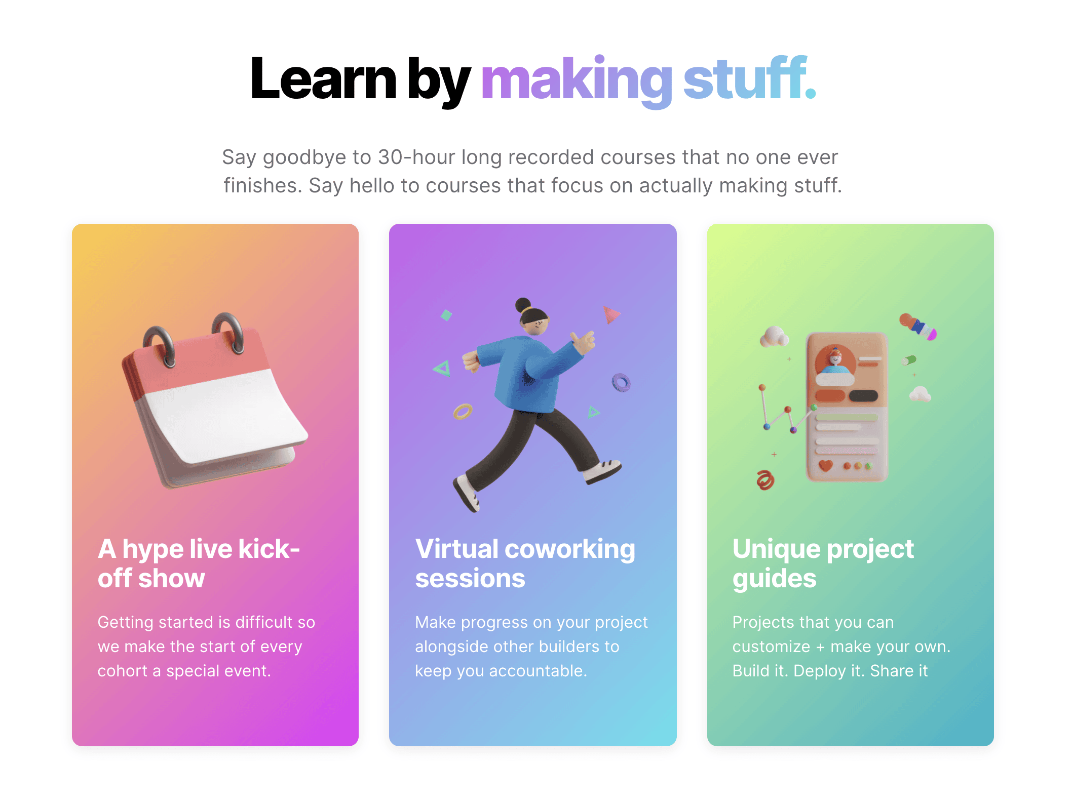 Gradient background on card from Buildspace